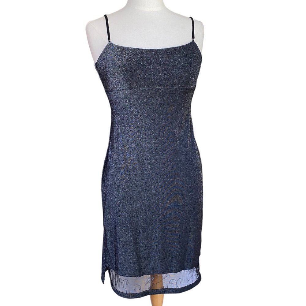 Vintage Metallic Slip Dress Whimsigoth Fairy Grunge Y2K Shimmery Empire Waist-M